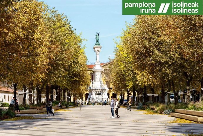 El Ayuntamiento de Pamplona adjudica el contrato para redactar el proyecto de reurbanización del Paseo de Sarasate