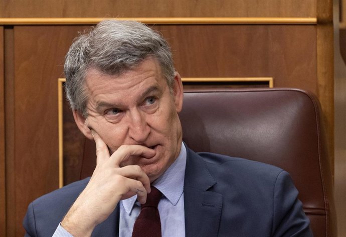 El presidente del PP, Alberto Núñez Feijóo, a 26 de marzo de 2025, en Madrid (España).