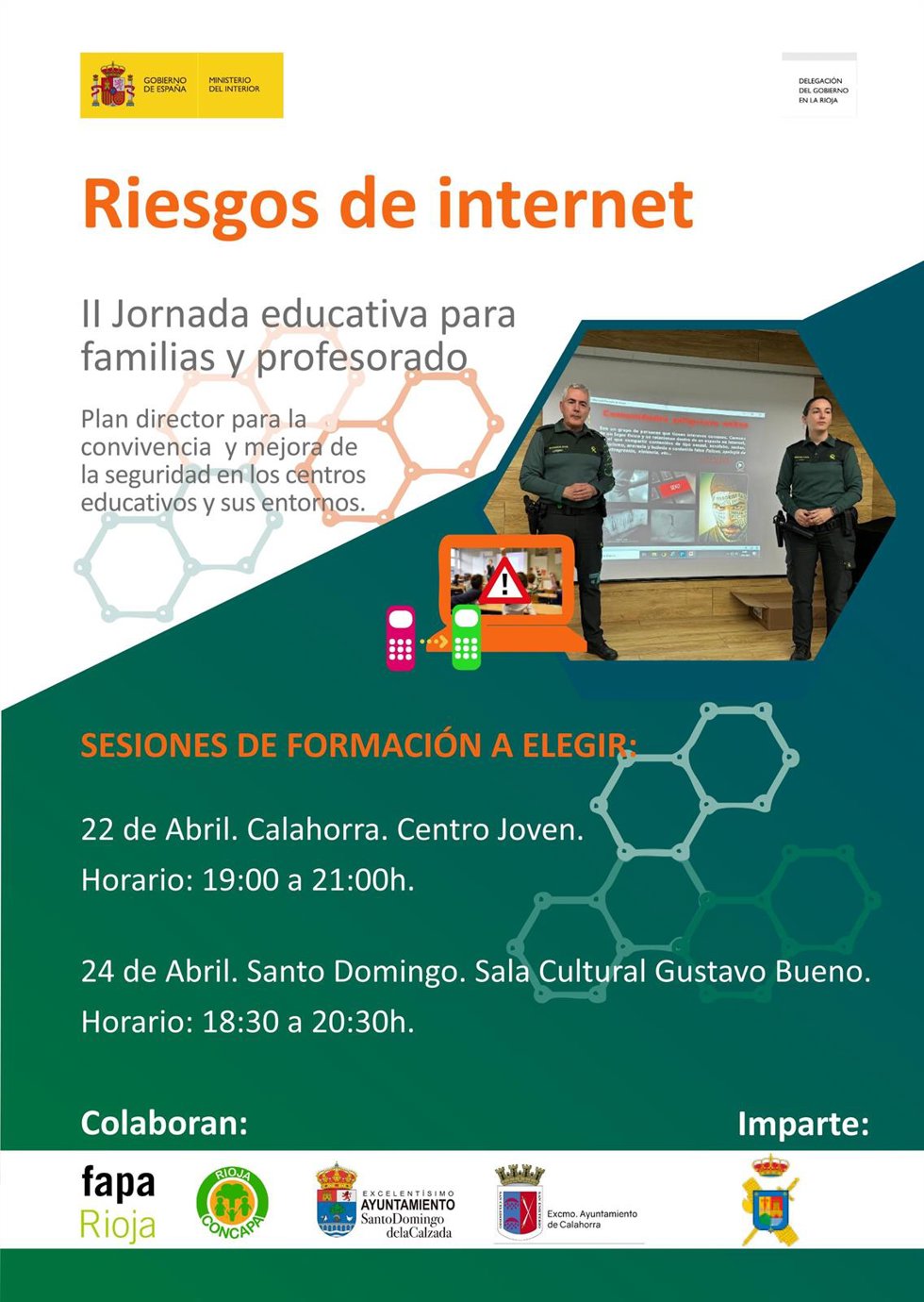 La II Jornada educativa 'Riesgos de Internet' se traslada este mes de abril a Calahorra y Santo Domingo