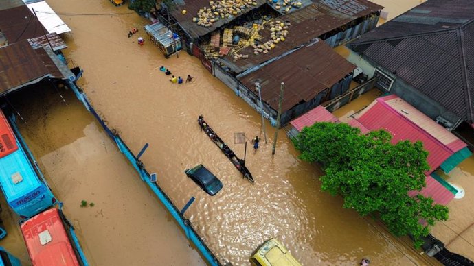 Inundaciones en Kinshasa, República Democrática del Congo, por las fuertes lluvias