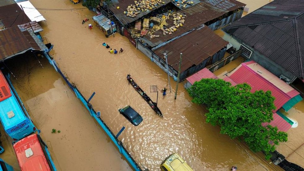 Inundaciones en Kinshasa, República Democrática del Congo, por las fuertes lluvias