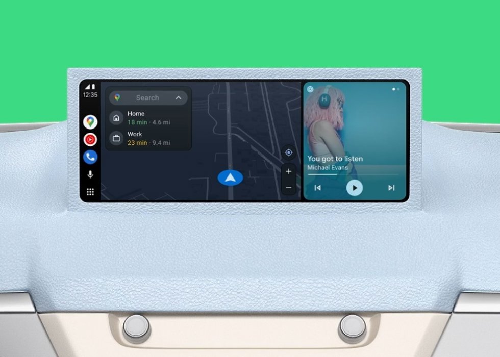 Recurso de Android Auto en la pantalla de un coche