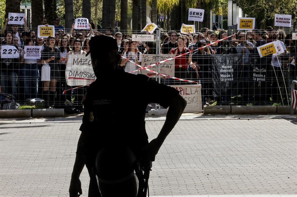 Protesta de estudiantes en la UPV