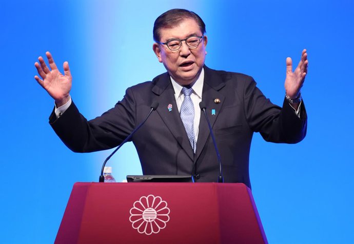 O primeiro-ministro japonês Shigeru Ishiba em uma foto de arquivo.