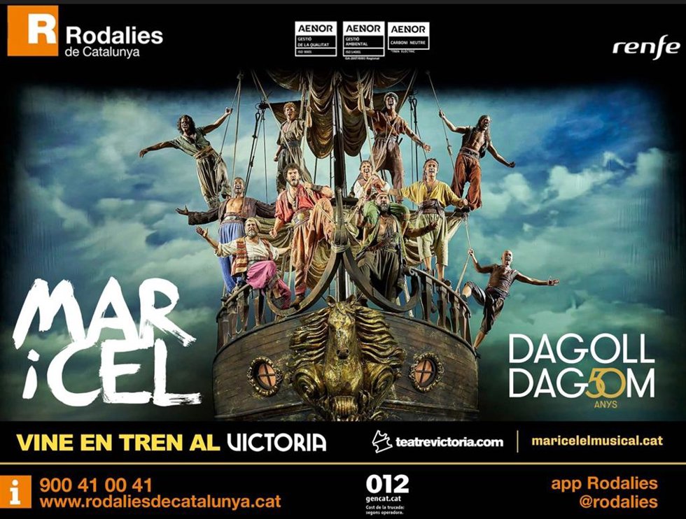 Renfe colabora con la difusión del musical 'Mar i Cel' en el Teatre Victria