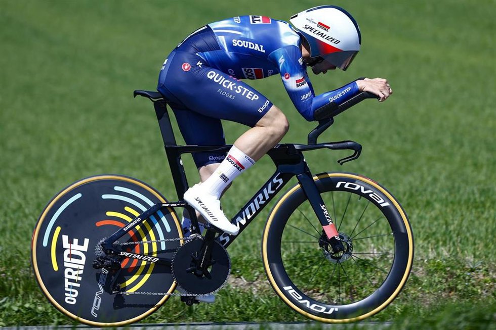 El ciclista alemán Maximilian Schachmann (Soudal Quick-Step), durante la primera etapa de la Itzulia