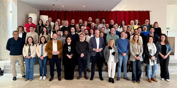 El secretario general del PSOE de Cádiz, Juan Carlos Ruiz Boix, en la primera reunión de la nueva dirección provincial elegida en el 15º Congreso.