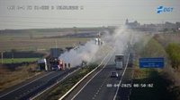 Abre el carril izquierdo de la autovía A-4 en Tembleque, cortada tras el incendio de un camión