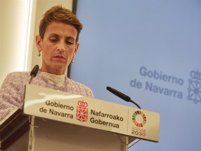 Archivo - La presidenta de Navarra, María Chivite, en una imagen de archivo