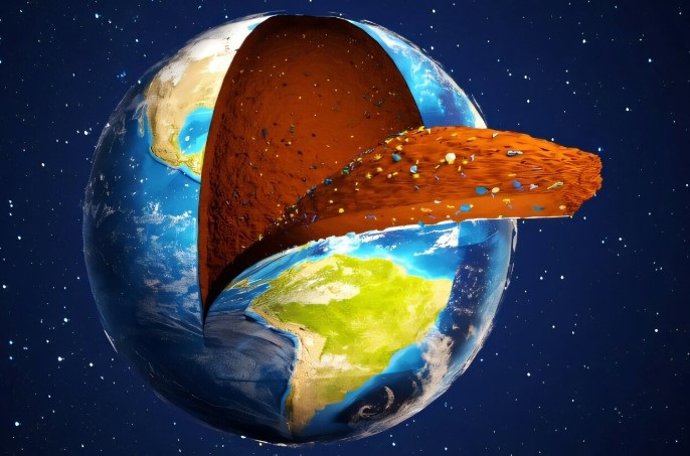 Esta imagem mostra a Zona Crítica da Terra, que se estende das copas das árvores até o solo, a profundidades de até 700 pés, e retrata os micróbios que vivem nessa zona.