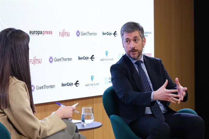 El consejero de Presidencia, Justicia y Administración Local de la Comunidad de Madrid, Miguel Ángel García Martín, interviene durante un Desayuno Madrid, en el Auditorio Meeting Place de Castellana