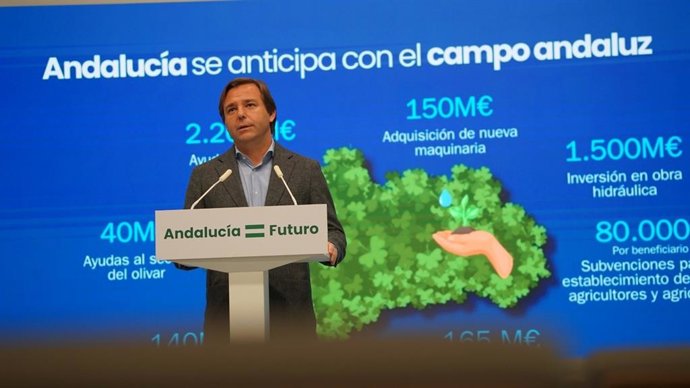 El secretario general del PP andaluz, Antonio Repullo, este martes en Sevilla