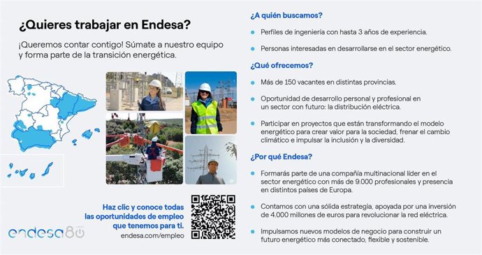Oferta de Endesa para contratar 150 expertos en Ingeniería, 14 de ellos para Canarias