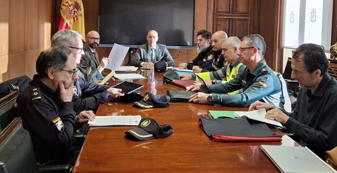 Reunión de la Junta Local de Seguridad celebrada este martes en León.