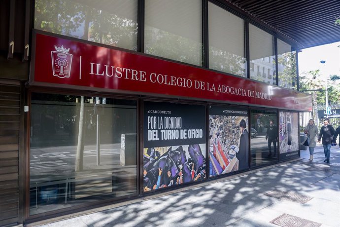 Archivo - Fachada del Colegio de la Abogacía de Madrid (ICAM), a 5 de noviembre de 2023, en Madrid (España). El Colegio de la Abogacía de Madrid (ICAM) ha presentado esta semana para el próximo ejercicio, un presupuesto equilibrado en 31,5 millones de eur