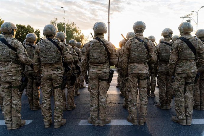 Archivo - Arquivo - 11 de agosto de 2024, Varsóvia, Polônia: Comandos da Unidade Militar NIL vistos durante um ensaio para o Dia do Exército Nacional, comemorado anualmente em 15 de agosto. O ministro da Defesa Nacional da República da Polônia, Wladyslaw 