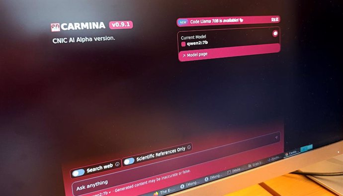 Imagen de la herramienta de inteligencia artificial 'Carmina', desarrollada por investigadores del Centro Nacional de Investigaciones Cardiovasculares.