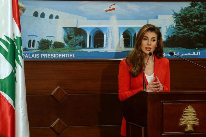 Archivo - La enviada especial adjunta de Estados Unidos para Oriente Próximo, Morgan Ortagus, durante una visita a Líbano.