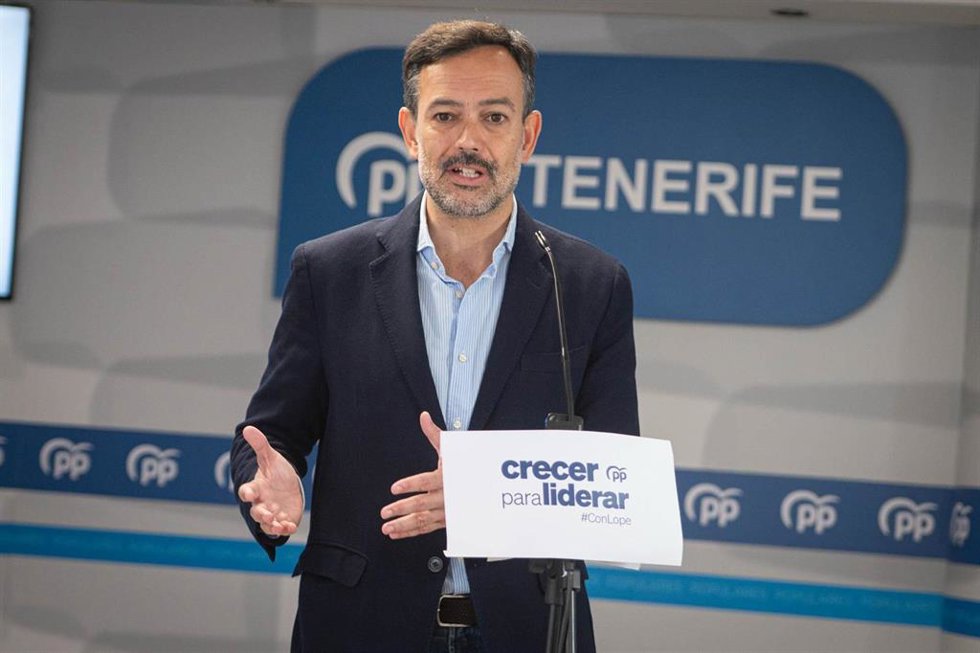 El vicepresidente del Cabildo de Tenerife, Lope Afonso, en la presentación de su candidatura para presidir el PP de Tenerife