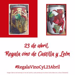 El Ayuntamiento de La Seca (Valladolid) propone a los ciudadanos regalar vino a sus amigos por el Día de Castilla y León.