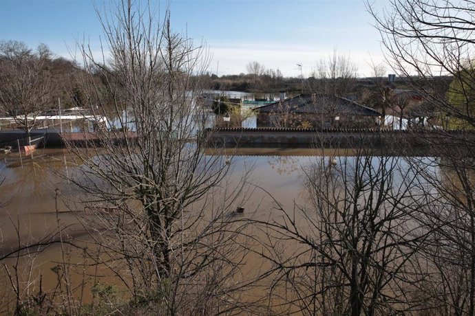 Desbordamiento del río Alberche a su paso por Escalona.