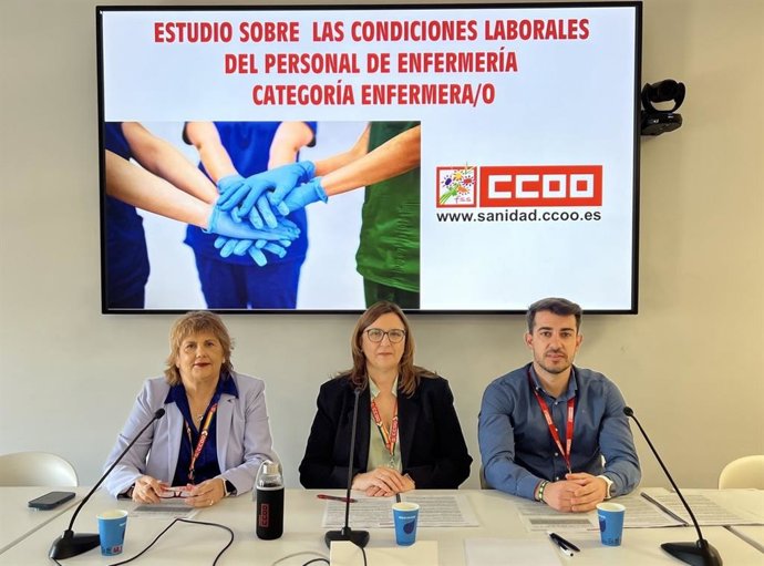 Apresentação do estudo FSS-CCOO sobre as condições de trabalho da equipe de enfermagem.