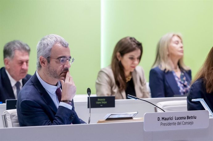 El presidente del Consejo de AENA, Maurici Lucena, durante una Junta General de Accionistas de Aena.