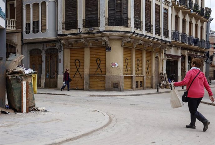 Archivo - La localidad de Algemesí tras el paso de la dana. Imagen de archivo.