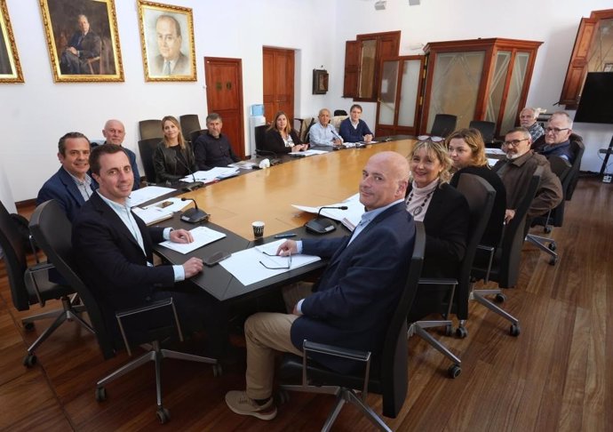 El presidente del Consell de Mallorca, Llorenç Galmés, este miércoles en la reunión.