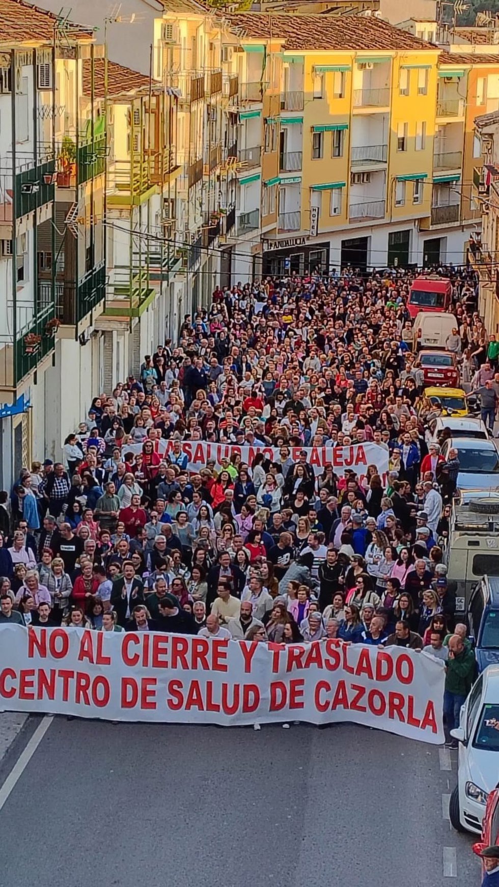 Imagen de archivo de la manifestación de este lunes contra el traslado del centro de salud de Cazorla