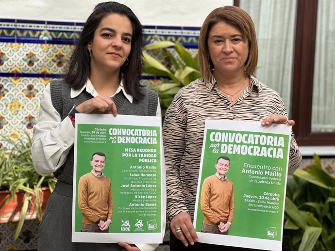 Raquel Arranz e Irene Ruiz llaman a participar en el acto de 'Convocatoria por la Democracia'.