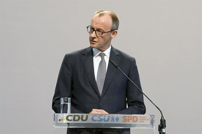 Friedrich Merz, líder da CDU alemã, que após um acordo de coalizão se tornará o novo chanceler da Alemanha.