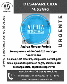 Localizada en bo estado a viguesa Andrea Moreno Portela