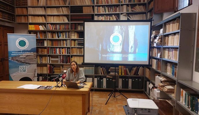 La directora ejecutiva de la Fundación Mallorca Preservation, Ana Riera, en la presentación de la memoria anual de 2024.