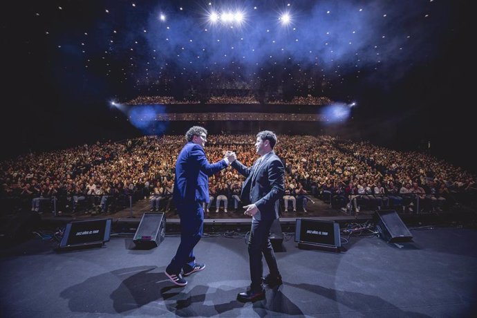 Facu Díaz y Miguel Maldonado durante uno de sus shows