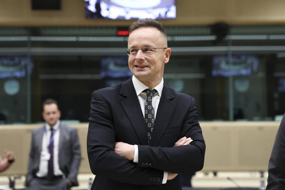 Archivo - Peter Szijjarto, ministro de Exteriores de Hungría, durante una reunión en Bruselas