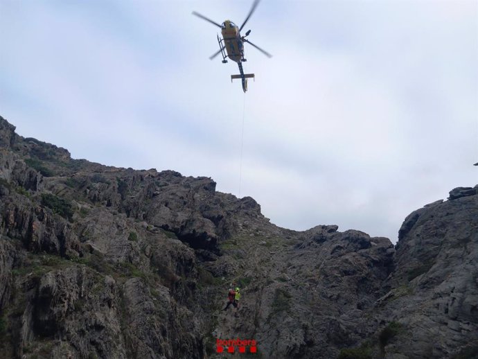 Moment del rescat en helicòpter