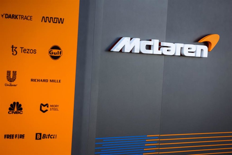 Archivo - Logo d ela escudería McLaren en el Mundial de F1. 
