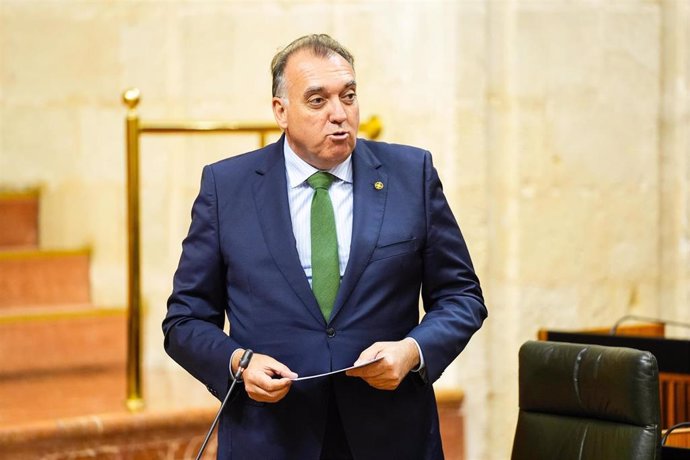 El consejero de Turismo y Andalucía Exterior, Arturo Bernal, en el Parlamento andaluz.