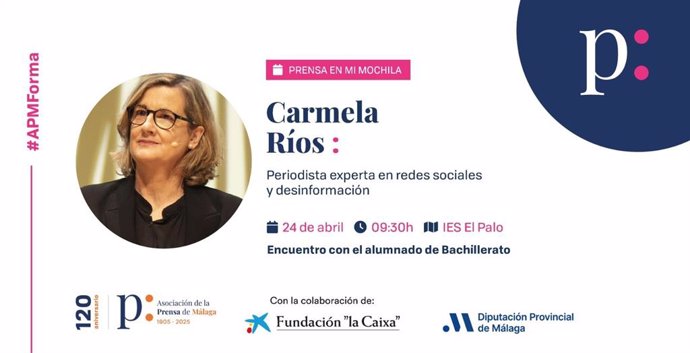 Carmela Ríos experta en desinformación y redes sociales ofrecerá una charla el 24 de abril al alumnado de Bachillerato del IES El Palo