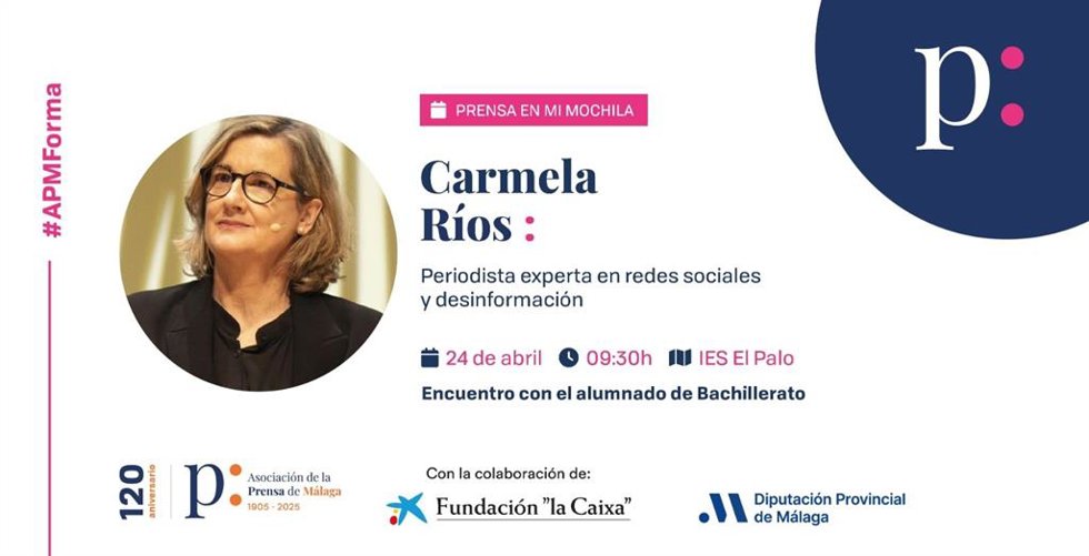 Carmela Ríos experta en desinformación y redes sociales ofrecerá una charla el 24 de abril al alumnado de Bachillerato del IES El Palo
