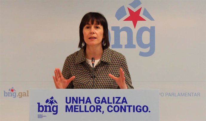 La portavoz nacional del BNG, Ana Pontón, en rueda de prensa.