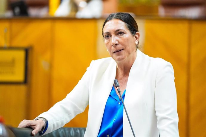 La consejera de Inclusión Social, Juventud, Familias e Igualdad, Loles López, en el Pleno del Parlamento a fecha de 10 de abril de 2025.