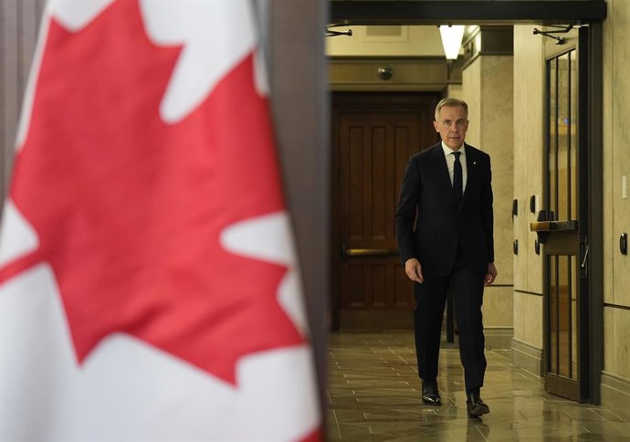 April 3, 2025, Ottawa, On, Canada: Prime Minister Mark Carney speaks about tariffs during a news conference on Parliament Hill in Ottawa on Thursday April 3, 2025.,Image: 983001240, License: Rights-managed, Restrictions: * Canada and U.S. RIGHTS OUT *, Mo