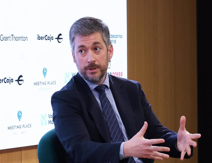 El consejero de Presidencia, Justicia y Administración Local de la Comunidad de Madrid, Miguel Ángel García Martín, durante un Desayuno Madrid, en el Auditorio Meeting Place de Castellana