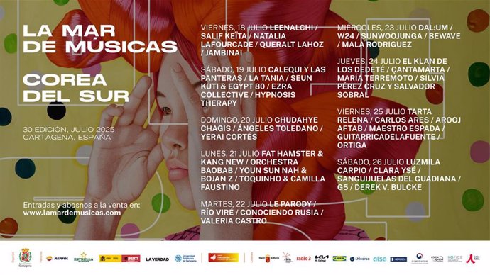 Cartel de la trigésima edición del Festival La Mar de Músicas