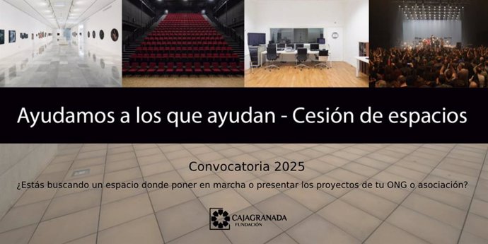 Archivo - Cartel del programa 'Ayudamos a los que ayudan-Cesión de espacios 2025'.