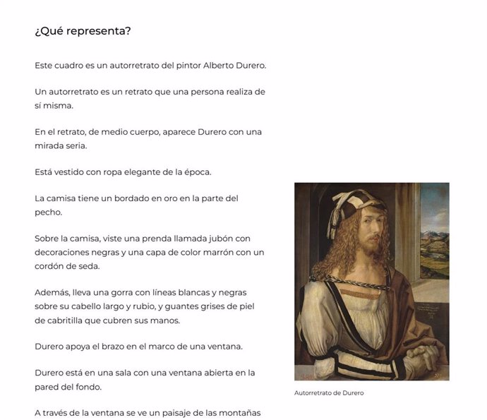 Nuevos contenidos en lectura fácil en la web del Museo del Prado.