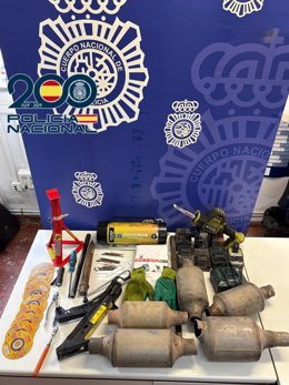 Catalizadores de turismos y objetos intervenidos en Córdoba.