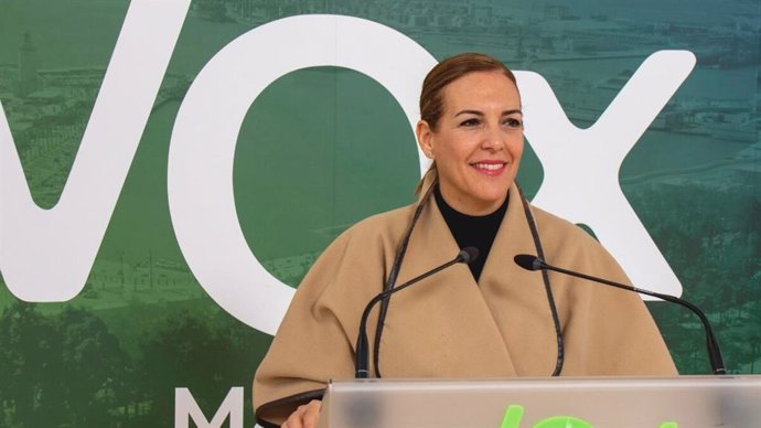La diputada nacional de Vox por Málaga, Patricia Rueda, en una comparecencia ante los medios.